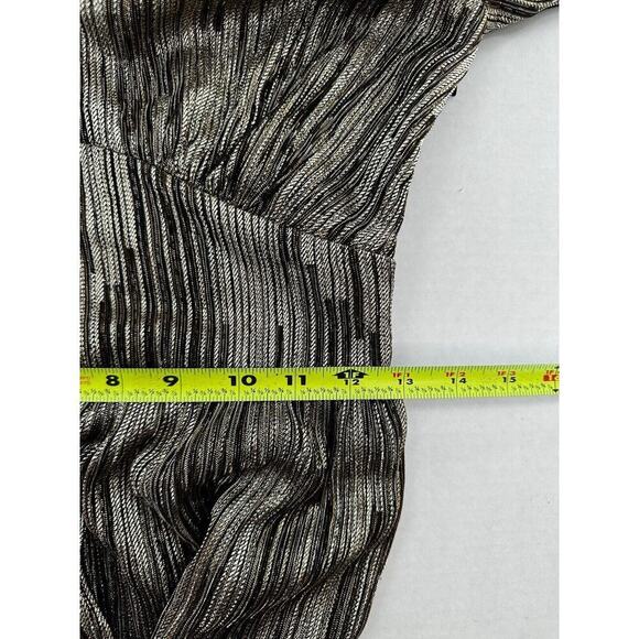 Michael Kors Dress Size XS Metallic Empire Waist V Neck Party Office Gold Event‌ - Picture 6 of 8